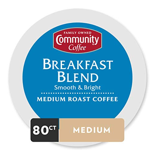 Community Coffee Breakfast Blend, Medium Roast Single Serve Coffee Pods, Compatible with Keurig K-Cup Brewers, 80 Count