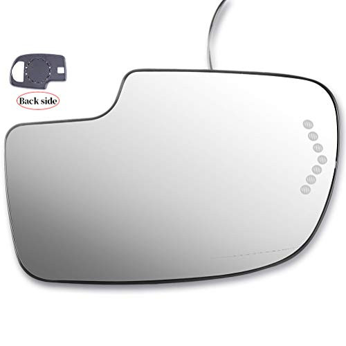 Ineedup Right Side Mirror Glass Power Heated Turn Signal Light Replacement Mirror Glass Fit for 2003-2007 Suburban GMC Sierra Yukon Chevy Silverado