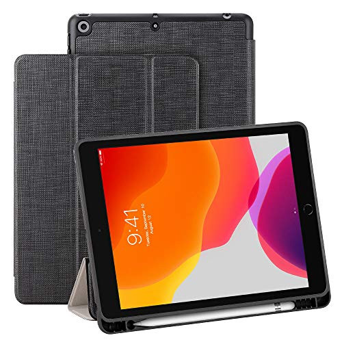 Foluu Case for iPad 10.2 2019 (7th Generation) with Pencil Holder, New iPad 7th Generation 10.2" 2019 Case, Lightweight Soft TPU Back Trifold Stand Smart PU Cover Auto Sleep/Wake Protective (Black) Foluu Case for iPad 10.2 2019 (7th Generation) with Pencil Holder, New iPad 7th Generation 10.2" 2019 Case, Lightweight Soft TPU Back Trifold Stand Smart PU Cover Auto Sleep/Wake Protective (Black)