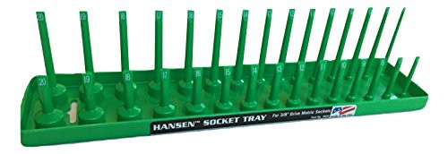 Hansen Global Hansen 3803 3/8" Drive Standard Regular & Deep Socket Holder - Green