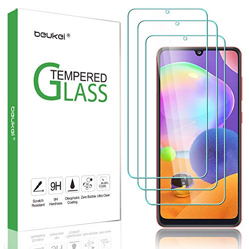(3 Pack) Beukei for Samsung Galaxy A31 Screen Protector Tempered Glass, Anti Scratch, Bubble Free