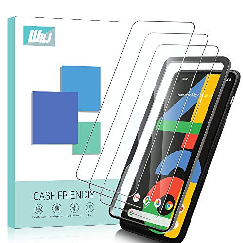 [3-Pack] WRJ for Google Pixel 4a Screen Protector,[Easy Installation Frame] HD Anti-Scratch Anti-Fingerprint No-Bubble 9H Hardness Tempered Glass