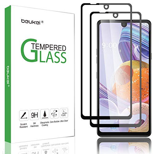 (2 Pack) Beukei for LG stylo 6 Screen Protector Tempered Glass,Full Screen Coverage, Anti Scratch, Bubble Free