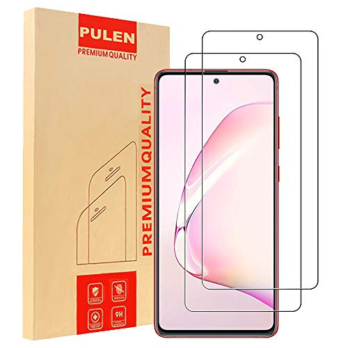[2 Pack] PULEN for Samsung Galaxy Note 10 lite Screen Protector,HD Clear Scratch Resistant Bubble Free Anti-Fingerprints 9H Hardness Tempered Glass