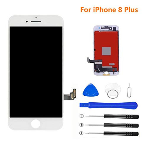 Magic Screen Replacement for iPhone 8 Plus White 5.5" LCD Display Touch Digitizer Frame Assembly Full Repair Kit, with Repair Tools (White)