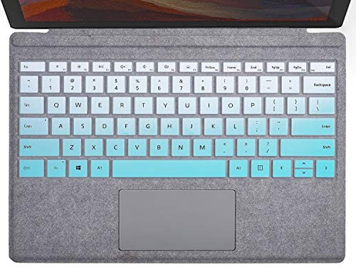 Keyboard Cover Skins Compatible with 12.3" Microsoft Surface Pro 7 (2020 2019 Released), Surface Pro 6 (2018 Released), Surface Pro 5, Microsoft Surface Pro 4(Ombre Hot Blue)