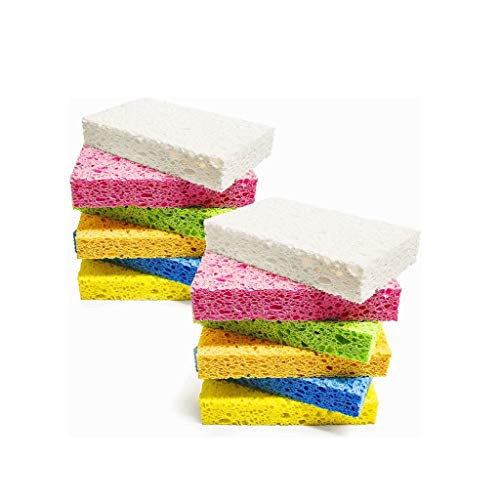 Non-Scratch Comprssed Cellulose Sponges for Kitchen -12 Pack for Dish Washing