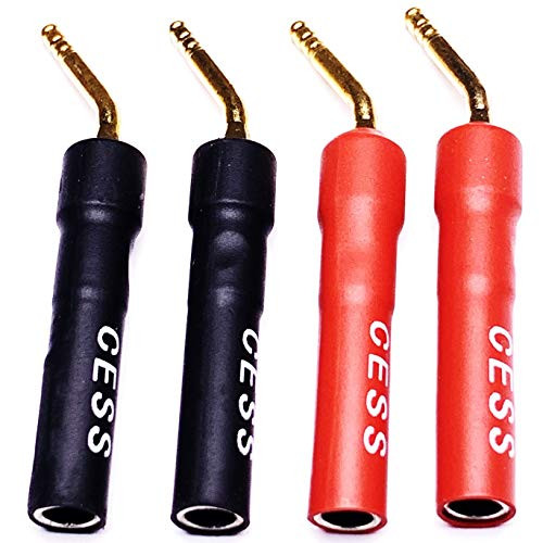 CESS-054 Banana Plug to Pin Plug Adapter, 2mm Screw Type Banana Plugs, 4 Pack