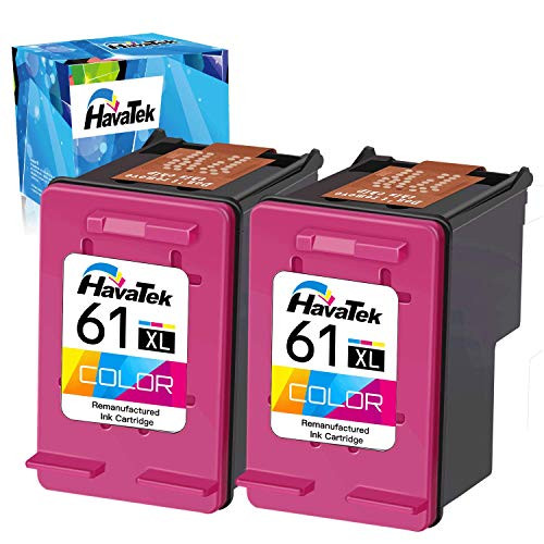 HavaTek Remanufactured Ink Cartridges Replacement for HP 61 61XL Used for Envy 4500 5530 4502 OfficeJet 4630 4635 4632 Deskjet 2540 3050 3510 1000 1510 2542 1512 1010 2541 Printer (2 Color)