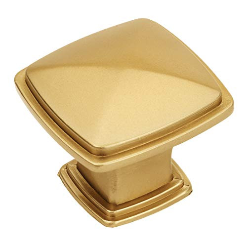 10 Pack - Cosmas 4391GC Gold Champagne Modern Cabinet Hardware Knob - 1-1/4" Inch Square