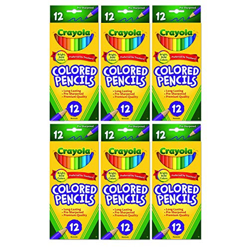 68-4012 Colored Pencils, 12-Count, pack of 6, Assorted Colors
