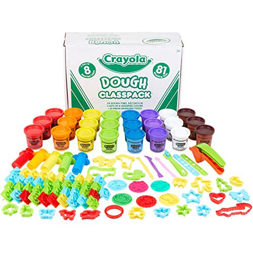 Crayola Assorted Dough Classpack with Tools, 8 Colors, Art Supplies, Over 100 Pieces, 24 per Carton