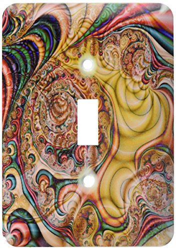 3dRose LLC lsp_116873_1 Crazy Wild Swirly Colors Intricate Fractal Abstract Fractal Art Single Toggle Switch