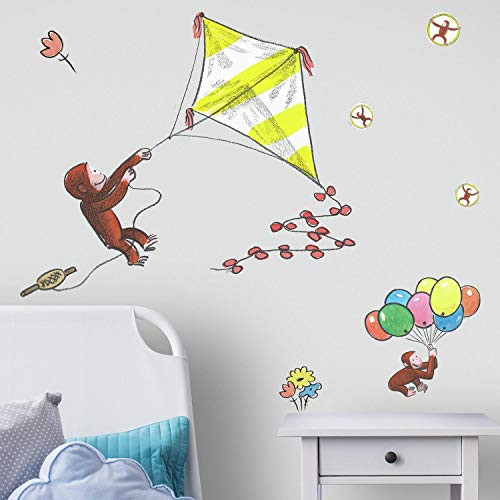 RoomMates Curious George Storybook Kite Peel And Stick Giant Wall Decals