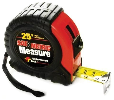 Performance Tool W5124 25' x 1" SAE/MET Tape Measure