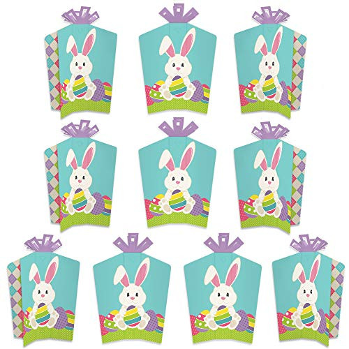 Big Dot of Happiness Hippity Hoppity - Table Decorations - Easter Bunny Party Fold and Flare Centerpieces - 10 Count