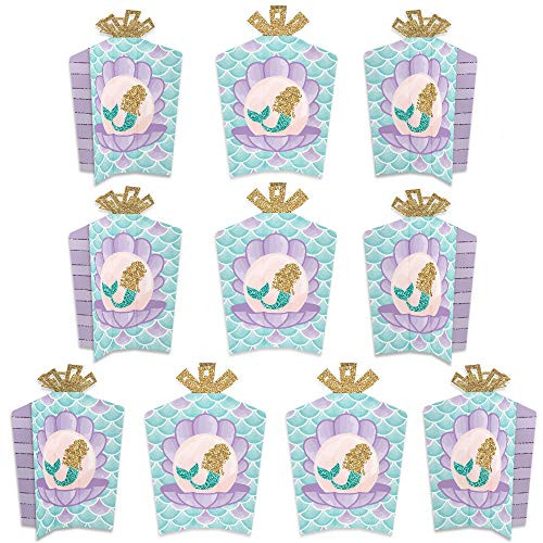 Big Dot of Happiness Lets Be Mermaids - Table Decorations - Baby Shower or Birthday Party Fold and Flare Centerpieces - 10 Count