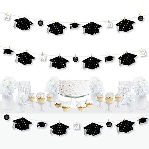 Big Dot of Happiness Tassel Worth The Hassle - Silver - 2020 Graduation Party DIY Decorations - Clothespin Garland Banner - 44 Pieces