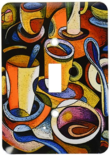 3dRose LLC lsp_21126_1 Cups Poster Mugs Coffee Spoon Abstract Colorful Single Toggle Switch