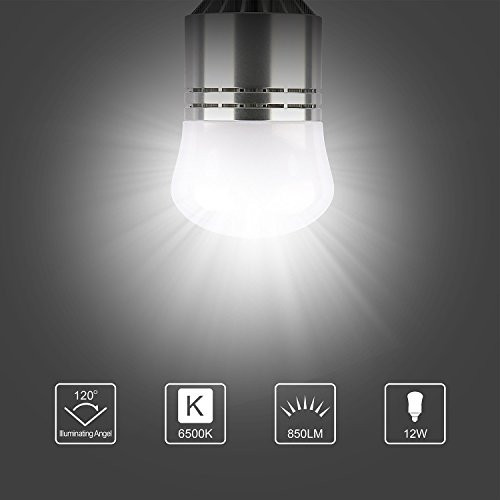 GPCT E26/E27 Dusk Till Dawn 100W Equivalent 12W Smart LED Security Light Bulb. Auto On/Off Dusk to Dawn Photo Sensor Soft White 6500K Outdoor Indoor Porch Garage Driveway Yard Patio Lighting Lamp