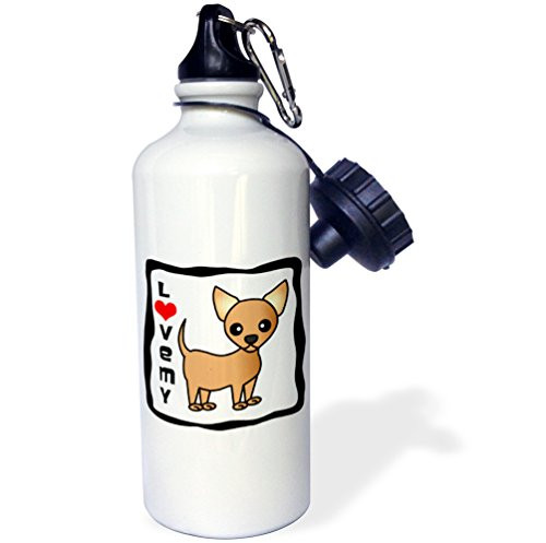 3dRose wb_12084_1 I Love My Boston Terrier Sports Water Bottle, 21 oz, White