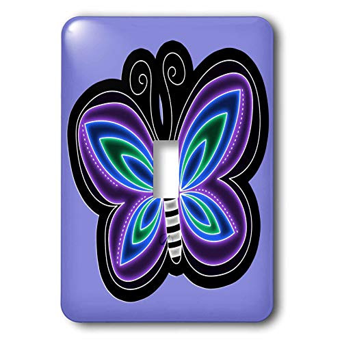 3dRose lsp_45426_1 Cute Blue and Purple Butterfly Toggle Switch