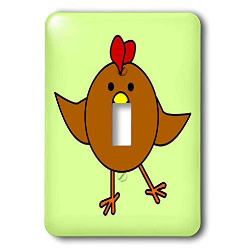 3dRose LLC lsp_10793_1 Cute Brown Chicken Dance with Green Background Single Toggle Switch