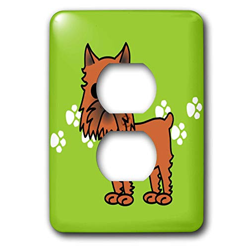 3dRose lsp_31201_6 Cute Brussels Griffon Cropped Ears Green with Pawprints Outlet Cover, Multi-Color