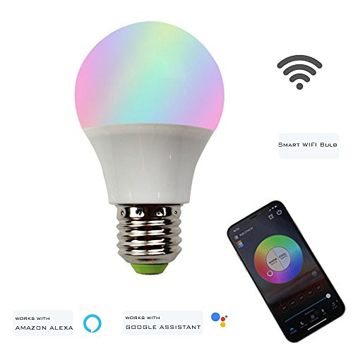 LED WiFi Smart Light Bulb Dimmable Multicolor Sunrise Wake-Up Lights No Hub Required Compatible with Alexa and Google Assistant (WIFI BULB)