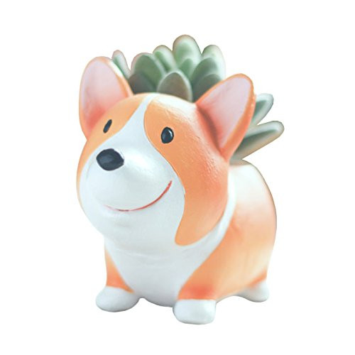 Cuteforyou Cute Animal Shaped Cartoon Home Decoration Succulent Vase Flower Pots (Corgi Dog)