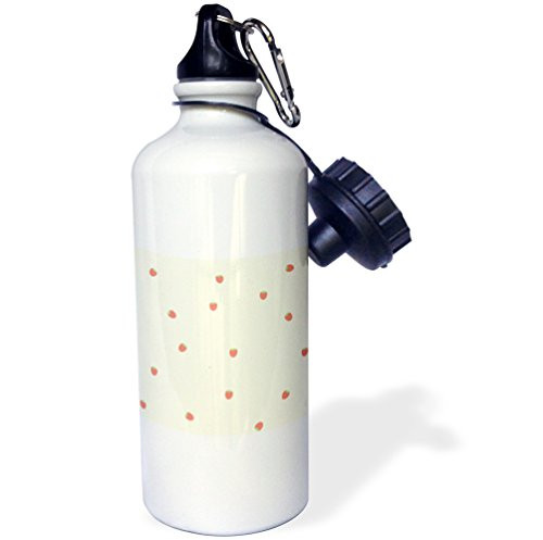 3dRose wb_56206_1"Cute Little Strawberries Red Fruit Art" Sports Water Bottle, 21 oz, White