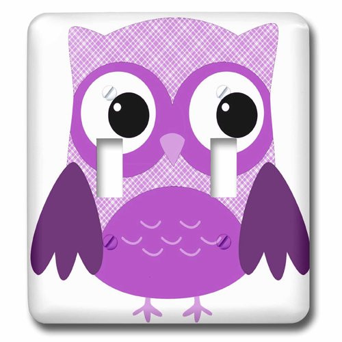 3dRose lsp_167618_2 Cute Purple Plaid Owl Toggle switch 3dRose lsp_167618_2 Cute Purple Plaid Owl Toggle switch