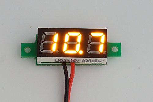 SMAKN YELLOW 0.28" Mini 2 Wire Dc Voltmeter 2.5~30v Digital Display Voltmeter Gauge LED Voltage Detector