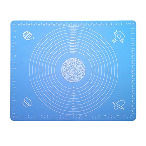 DAIWEIS Extra Large Silicone Baking Mat for Pastry Rolling with Measurements Pastry Rolling Mat, Reusable Non-Stick Silicone Baking Mat (blue)