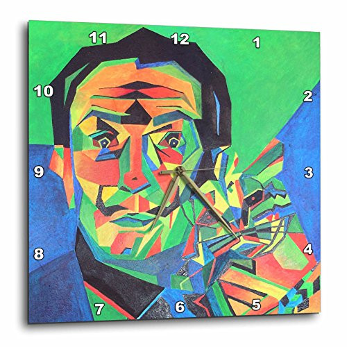 3dRose DPP_46752_1 Dali with Ocelot and Cane Dali, Salvador Dali, Ocelot, Portrait, Man, Male, Cat Wall Clock, 10 by 10-Inch 3dRose DPP_46752_1 Dali with Ocelot and Cane Dali, Salvador Dali, Ocelot, Portrait, Man, Male, Cat Wall Clock, 10 by 10-Inch