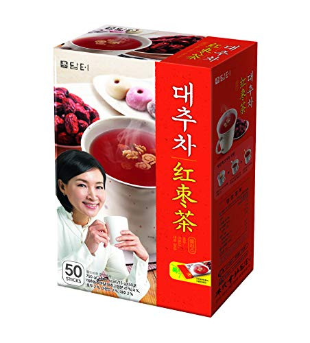 DAMTUH Korea Traditional Jujube Tea Plus, Jujube Powder Tea, Single Serving Packets, 15g x 50 Sticks