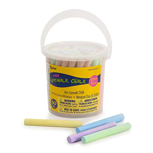Darice Bucket of Mini Sidewalk Chalk 60/Pkg-Assorted Colors