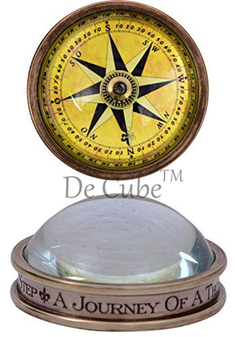 De Cube Brass Compass Desktop paperweight with free quote engraved A Journey of A Thousand Miles Begin with A Single Step De Cube Brass Compass Desktop paperweight with free quote engraved A Journey of A Thousand Miles Begin with A Single Step