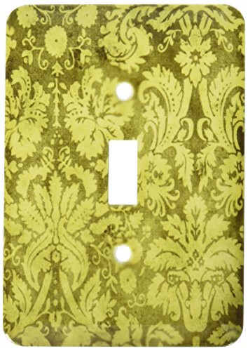 3dRose lsp_32492_1 Decorative Vintage Floral Wallpaper Green Single Toggle Switch