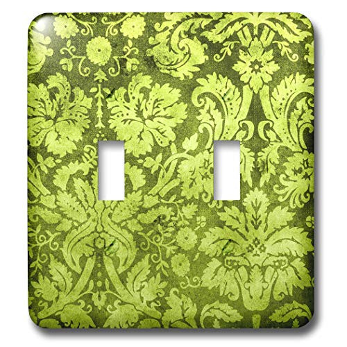 3dRose lsp_32492_2 Decorative Vintage Floral Wallpaper Green Toggle Switch, Multi-Color