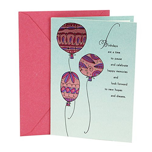 Hallmark Birthday Greeting Card for Her (Three Balloons)