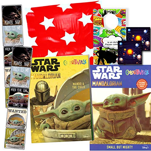 Star Wars Mandalorian Yoda Activity Set Bundle Includes - Baby Yoda Stickers and Coloring Book (Yoda)