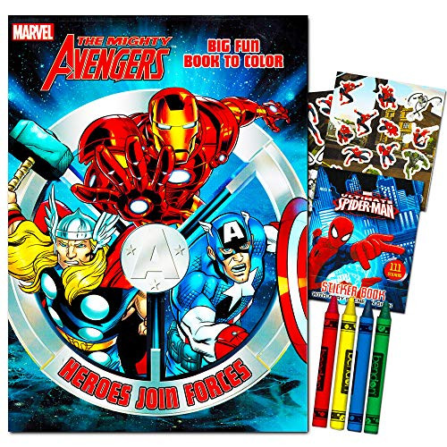 Marvel Avengers Coloring Book With Crayons and Stickers Set