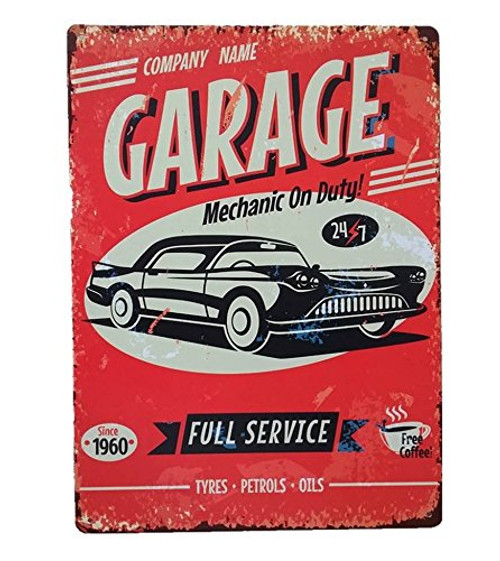 UNiQ Designs Vintage Tin Signs Mechanic Shop Man Cave Garage Decor Retro Garage Poster Bar Wall Sign-The Perfect Metal Vintage Pub Sign Pin Up Garage Sign or Garage Decor Tin Sign for Men 12 x 8