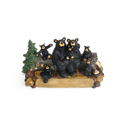 DEMDACO Bear Family Black Bear 4 x 8 Hand-cast Resin Figurine Sculpture