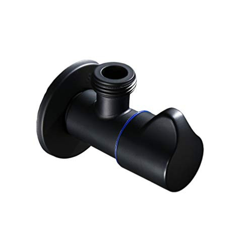 DOITOOL 1PCS Copper Bathroom Angle Stop Valve Water Shut Off Valve for Shower Flow Control Valve Bathroom Toilet Kitchen Sink (Black and Blue)