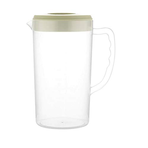 Hemoton Plastic Pitcher with Lid 2200ML Large Capacity Pitcher Clear Mix Drinks Water Jug Juice Pot Ice Tea Kettle Green