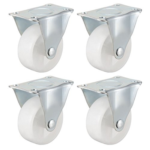 uxcell 2 Inch Fixed Caster Wheels PP Top Plate Mounted Caster Wheel, 132lb Total Load Capacity, Pack of 4