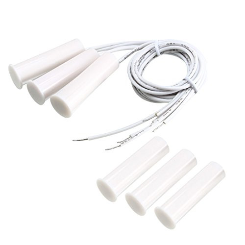 uxcell N.C. Recessed Wired Security Window Garage Contact Sensor Alarm Magnetic Reed Switch White RC-35 3pcs