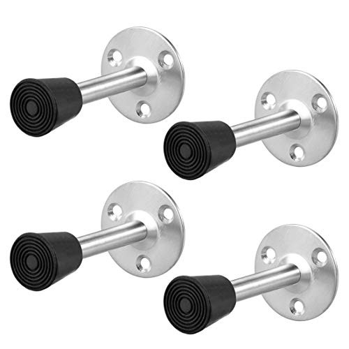 uxcell Door Stopper Stop Bumper Wall Protector Sound Dampening Wall Mount w Rubber Tip 85mm Long 4pcs